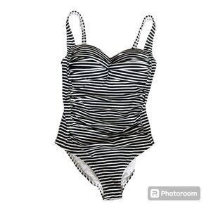 COPY - NWOT Niptuck Swim The Joanne black and white striped one piece - Size 6